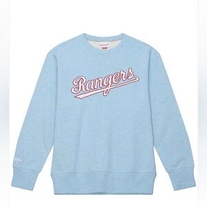 Mitchell & Ness Light Blue Rangers Crewneck Sweater